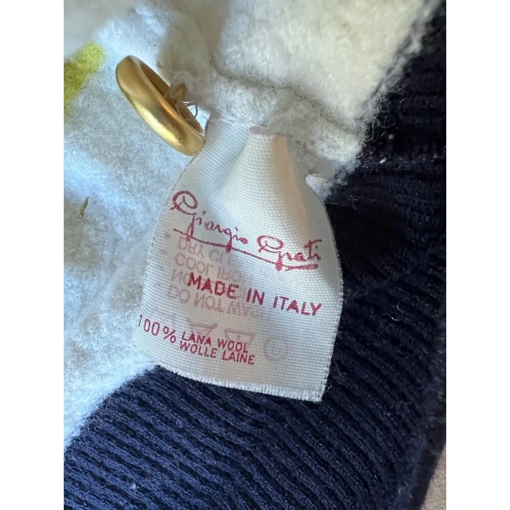 Giorgio Grati‎ Kids Striped Wool Cardigan Sweater Gold Buttons Made in Italy